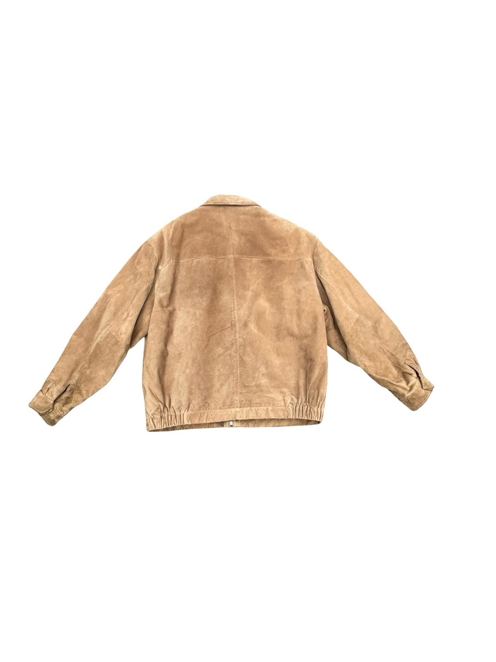 Savile Row XL Genuine Leather Suede Jacket Tan Bomber Zip Coat Vintage Men’s - Picture 3 of 6